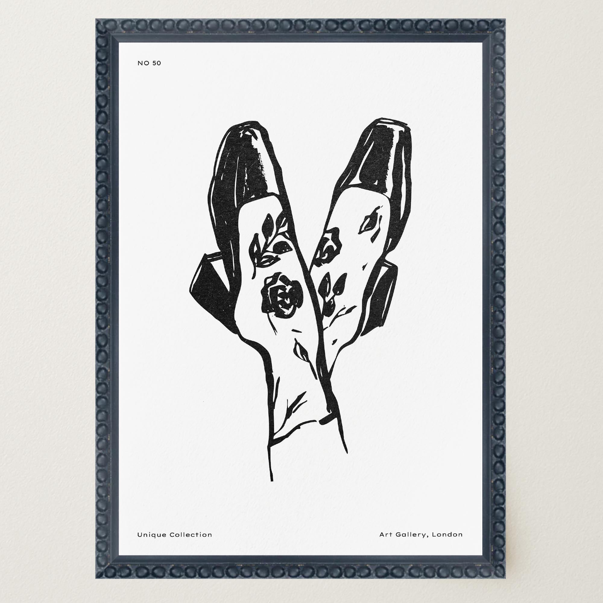 Black and White Shoes Wall Art Print-Skudaboo