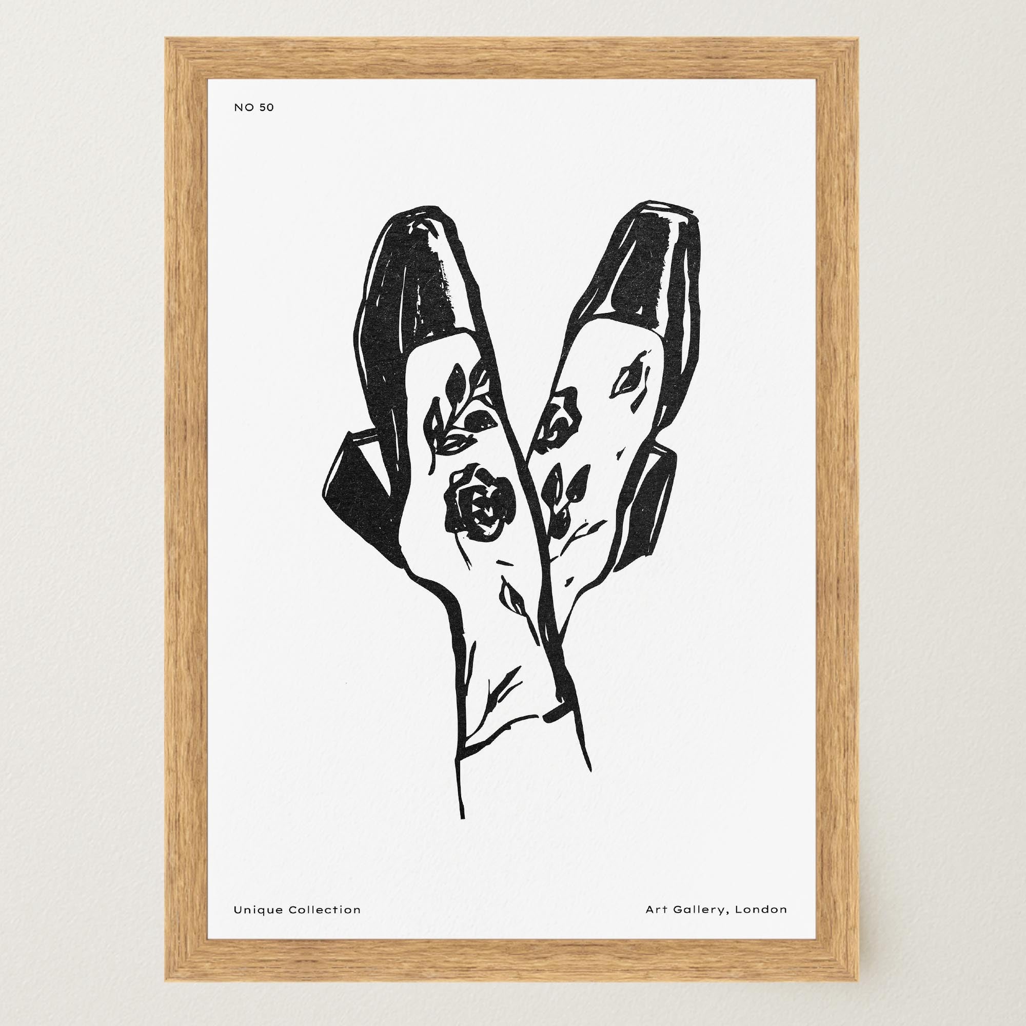 Black and White Shoes Wall Art Print-Skudaboo