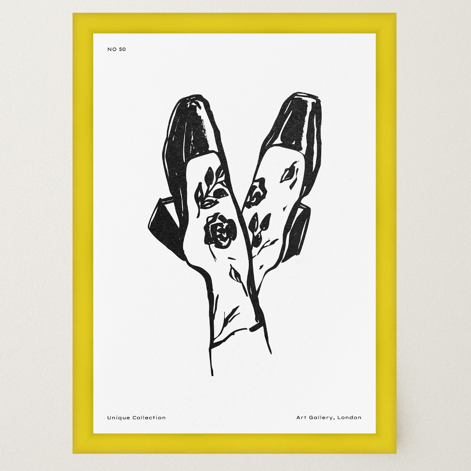 Black and White Shoes Wall Art Print-Skudaboo