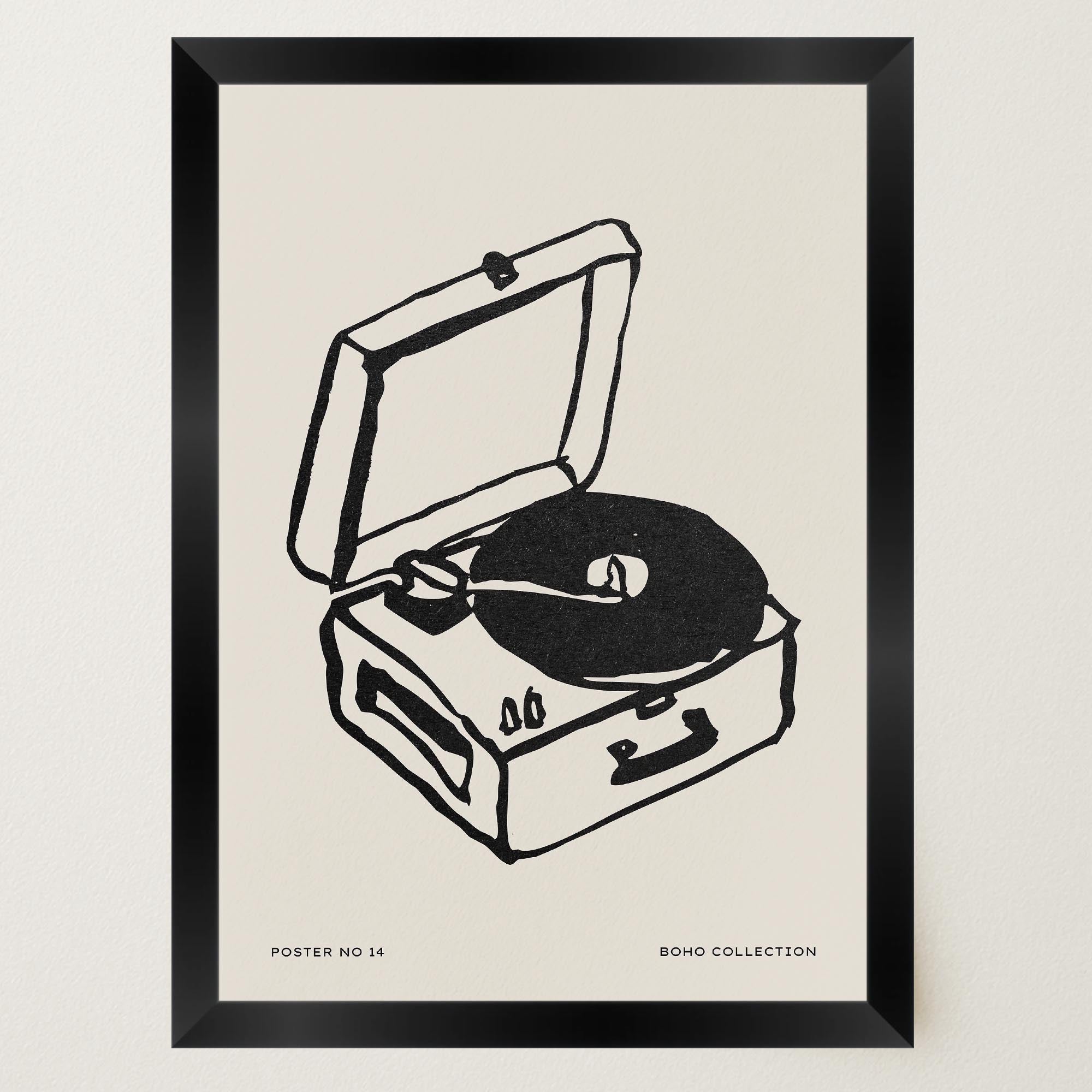 Record Player Wall Art Print-Skudaboo