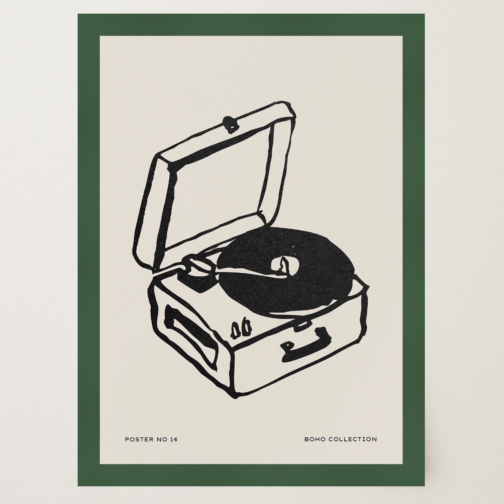 Record Player Wall Art Print-Skudaboo