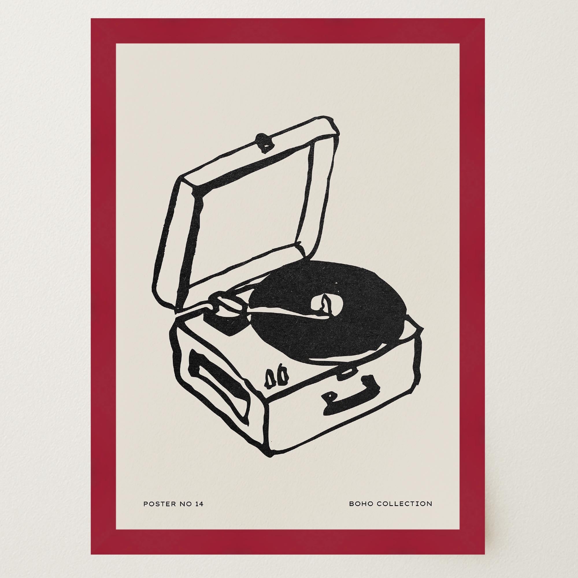 Record Player Wall Art Print-Skudaboo