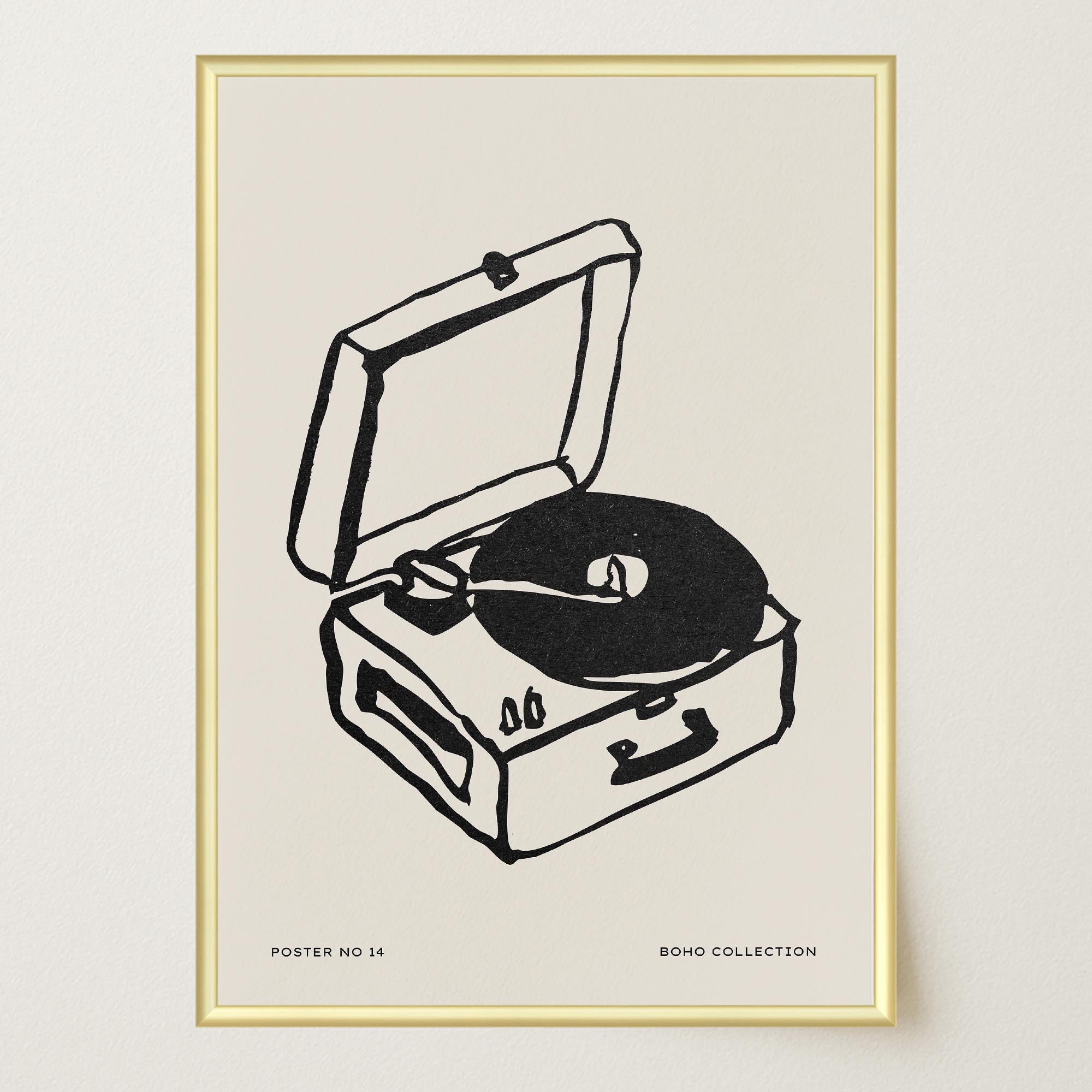 Record Player Wall Art Print-Skudaboo