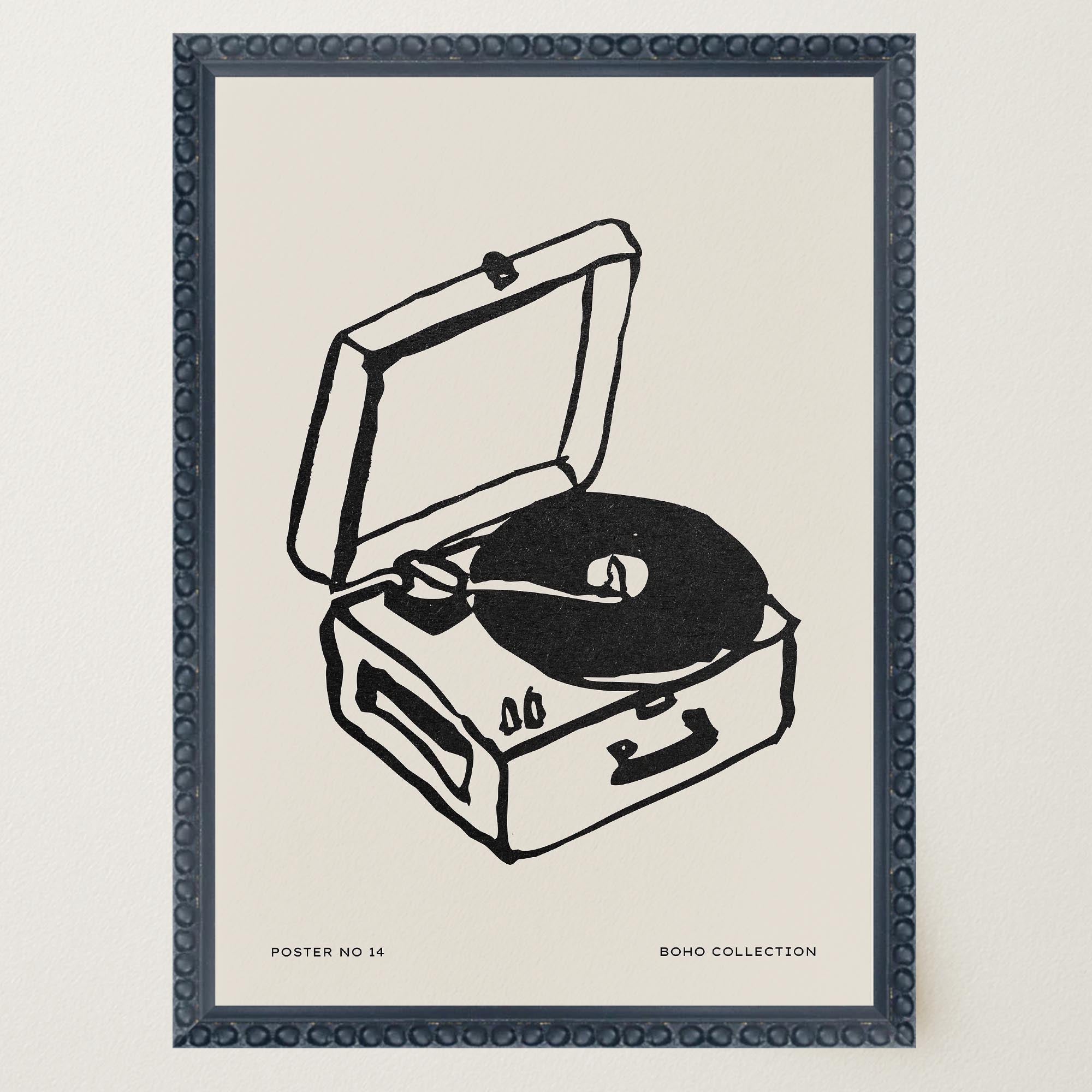 Record Player Wall Art Print-Skudaboo
