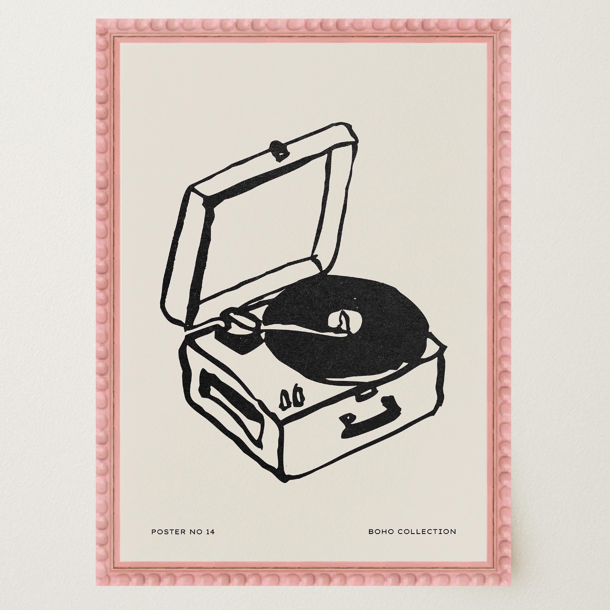 Record Player Wall Art Print-Skudaboo