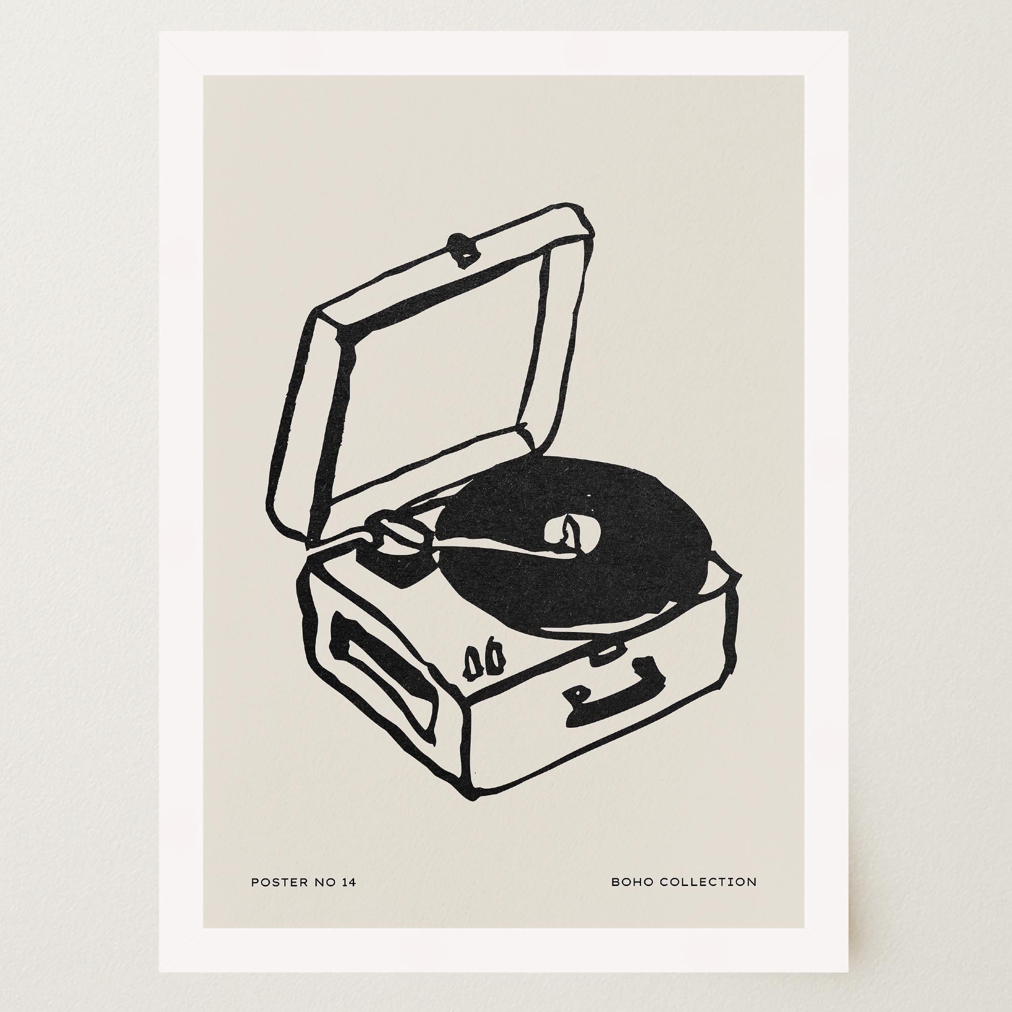 Record Player Wall Art Print-Skudaboo