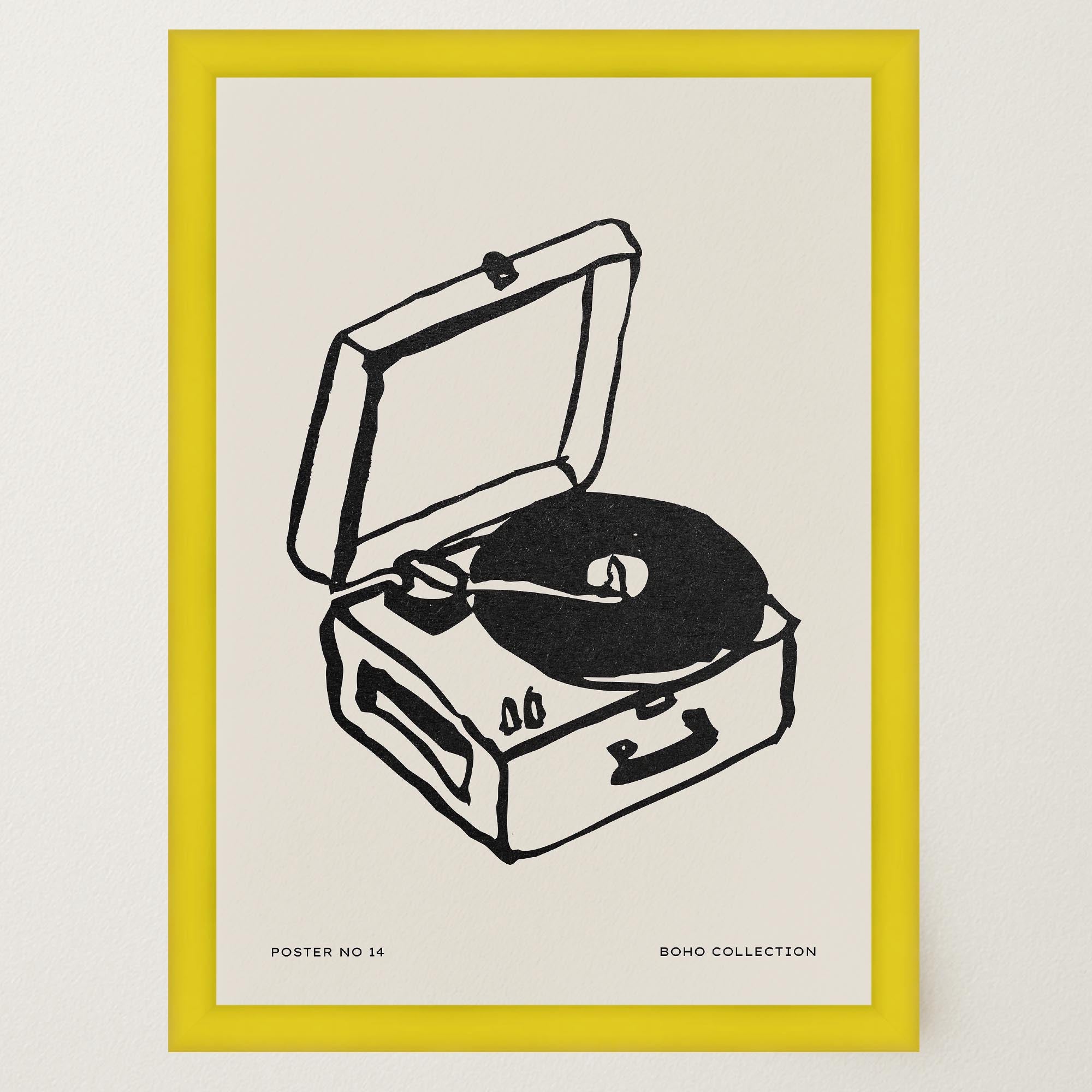 Record Player Wall Art Print-Skudaboo