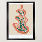 Red and Green Floral Vase Wall Art-Skudaboo