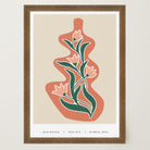 Red and Green Floral Vase Wall Art-Skudaboo