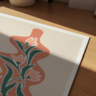 Red and Green Floral Vase Wall Art-Skudaboo