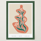 Red and Green Floral Vase Wall Art-Skudaboo