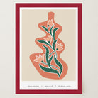 Red and Green Floral Vase Wall Art-Skudaboo