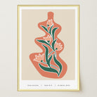 Red and Green Floral Vase Wall Art-Skudaboo