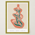 Red and Green Floral Vase Wall Art-Skudaboo