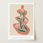 Red and Green Floral Vase Wall Art-Skudaboo