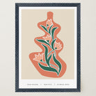 Red and Green Floral Vase Wall Art-Skudaboo