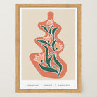 Red and Green Floral Vase Wall Art-Skudaboo