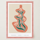 Red and Green Floral Vase Wall Art-Skudaboo