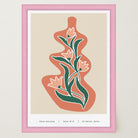 Red and Green Floral Vase Wall Art-Skudaboo