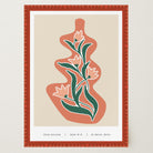 Red and Green Floral Vase Wall Art-Skudaboo