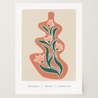Red and Green Floral Vase Wall Art-Skudaboo