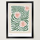 Green Fern & Pink Flowers Botanical Wall Art Print-Skudaboo