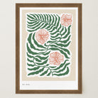 Green Fern & Pink Flowers Botanical Wall Art Print-Skudaboo