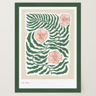 Green Fern & Pink Flowers Botanical Wall Art Print-Skudaboo