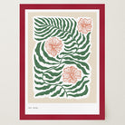Green Fern & Pink Flowers Botanical Wall Art Print-Skudaboo