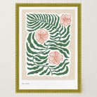 Green Fern & Pink Flowers Botanical Wall Art Print-Skudaboo