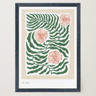 Green Fern & Pink Flowers Botanical Wall Art Print-Skudaboo