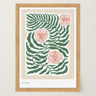 Green Fern & Pink Flowers Botanical Wall Art Print-Skudaboo