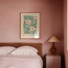 Green Fern & Pink Flowers Botanical Wall Art Print-Skudaboo