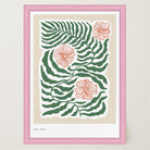 Green Fern & Pink Flowers Botanical Wall Art Print-Skudaboo