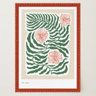 Green Fern & Pink Flowers Botanical Wall Art Print-Skudaboo