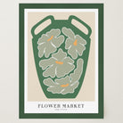Green Flower Market Wall Art Print-Skudaboo