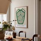 Green Flower Market Wall Art Print-Skudaboo