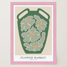 Green Flower Market Wall Art Print-Skudaboo