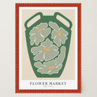 Green Flower Market Wall Art Print-Skudaboo