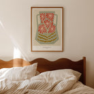 Green & Red Floral Vase Wall Art Print-Skudaboo