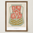 Green & Red Floral Vase Wall Art Print-Skudaboo