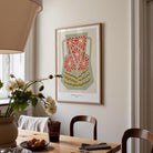 Green & Red Floral Vase Wall Art Print-Skudaboo
