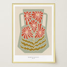 Green & Red Floral Vase Wall Art Print-Skudaboo