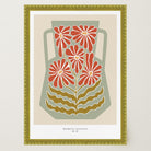 Green & Red Floral Vase Wall Art Print-Skudaboo
