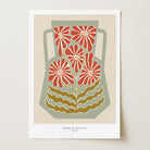 Green & Red Floral Vase Wall Art Print-Skudaboo