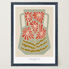 Green & Red Floral Vase Wall Art Print-Skudaboo
