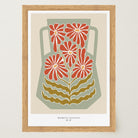 Green & Red Floral Vase Wall Art Print-Skudaboo