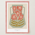 Green & Red Floral Vase Wall Art Print-Skudaboo
