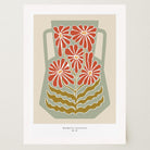 Green & Red Floral Vase Wall Art Print-Skudaboo