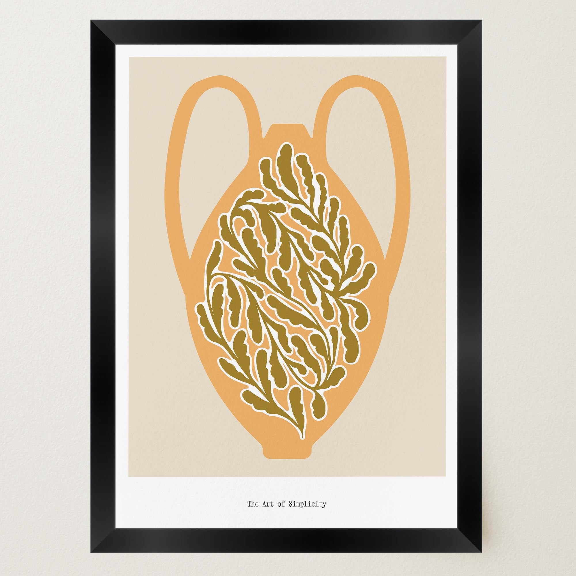 Yellow Scandi Botanical Vase Art Print-Skudaboo